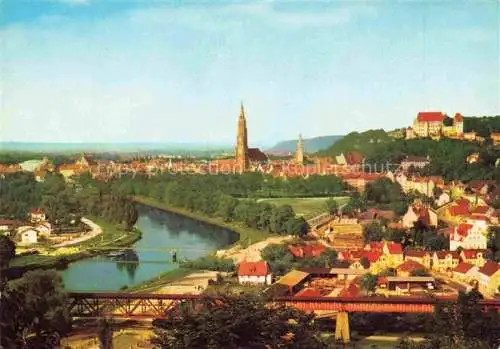 AK / Ansichtskarte  LANDSHUT  Isar Panorama Blick vom Klausenberg auf die Stadt