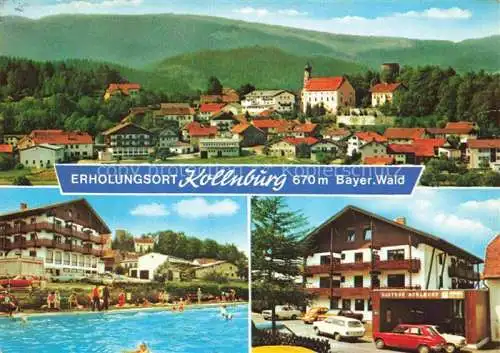 AK / Ansichtskarte  Kollnburg Panorama Erholungsort Gasthof Pension Schlecht Freibad