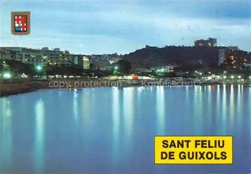 AK / Ansichtskarte  Sant Feliu de Guixols Cataluna ES Atardecer Blick auf den Strand bei Sonnenuntergang