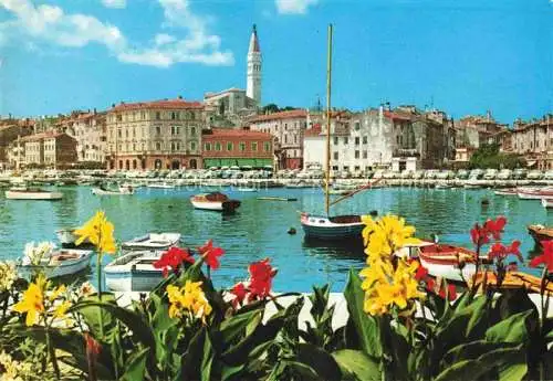 AK / Ansichtskarte  Rovinj Rovigno Istrien Croatia Partie am Hafen Blick zur Altstadt