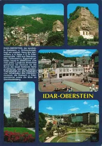 AK / Ansichtskarte  Idar-Oberstein Jdar-Oberstein Panorama Felsenkirche Marktplatz Hochhaus Parkanlagen