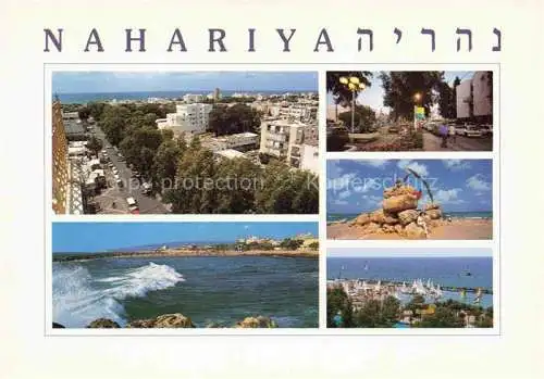 AK / Ansichtskarte  Nahariya Naharia Haifa Israel Stadtpanorama Zentrum Strand Hafen Kueste