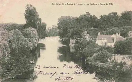 AK / Ansichtskarte  Fresnay-sur-Sarthe Mamers 72 Sarthe Les Bords de la Sarthe Rochers Route de Sillé