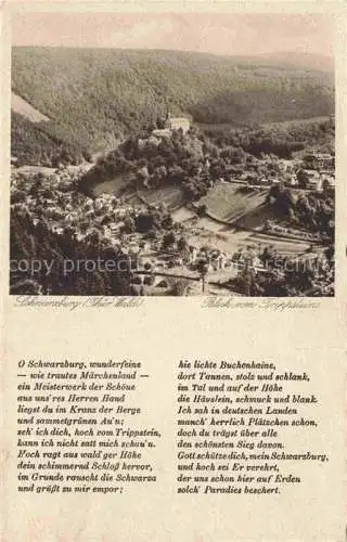 AK / Ansichtskarte  Schwarzburg Rudolstadt Thueringen Panorama Blick vom Trippstein Poesie Kupfertiefdruck