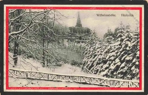 AK / Ansichtskarte  Wilhelmshoehe  KAssEL Herkules Statue Winterlandschaft