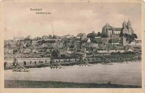 AK / Ansichtskarte  Breisach Rhein BW Schiffsbruecke Blick zum Muenster