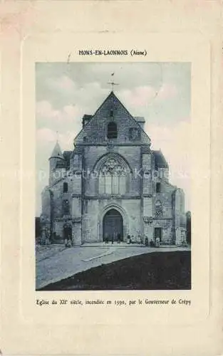 AK / Ansichtskarte  Mons-en-Laonnois LAON 02 Aisne Eglise du XIIe sièce