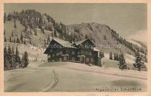 AK / Ansichtskarte  OBERSTDORF Alpenhotel Schoenblick Winterpanorama Allgaeuer Alpen