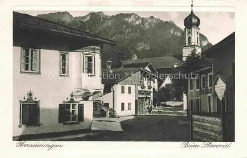 AK / Ansichtskarte  OBERAMMERGAU Partie beim Sternwirt Blick zur Kirche