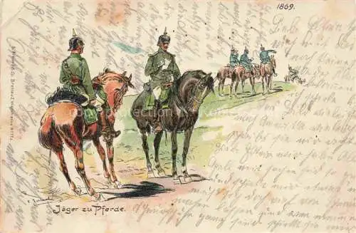 AK / Ansichtskarte  Militaria Jaeger Pferde Soldaten Litho 