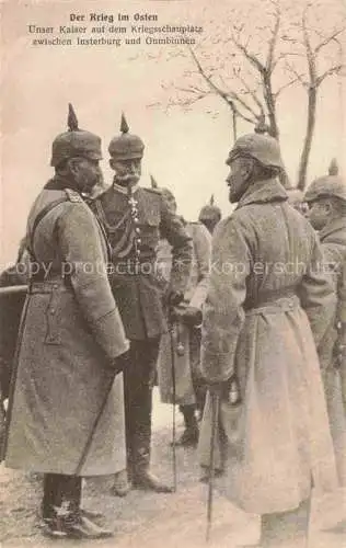 AK / Ansichtskarte  Wilhelm II Adel Preussen Monarchie pickelhaube Krieg Osten Kaiser Insterburg Gumbinnen