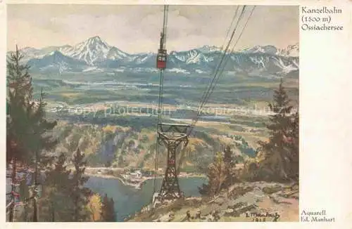 AK / Ansichtskarte  Manhart Ed. Kuenstlerkarte Kanzelbahn Ossiachersee Seilbahn Cable-Car Telepherique