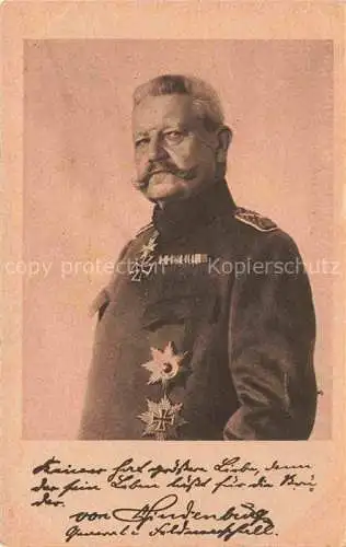 AK / Ansichtskarte  HINDENBURG  Paul von Politik Generalfeldmarschall