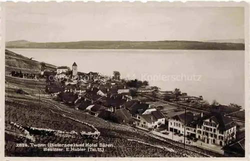 AK / Ansichtskarte  Twann Nidau BE Hotel Baeren Bielersee Panorama