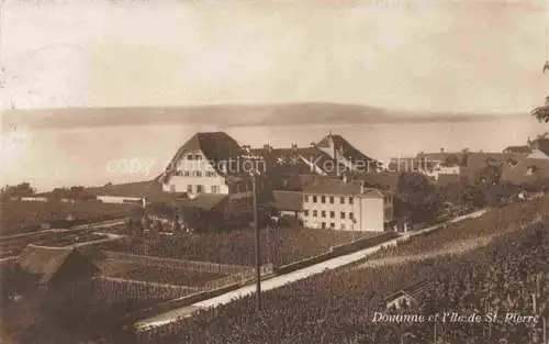 AK / Ansichtskarte  Twann Nidau BE Douanne Bielersee Panorama St Petersinsel