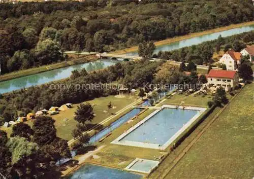 AK / Ansichtskarte  Illertissen Campingplatz Schwimmbad Fliegeraufnahme