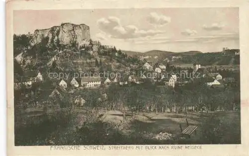 AK / Ansichtskarte  Streitberg Oberfranken Panorama mit Blick nach Ruine Neideck Fraenkische Schweiz