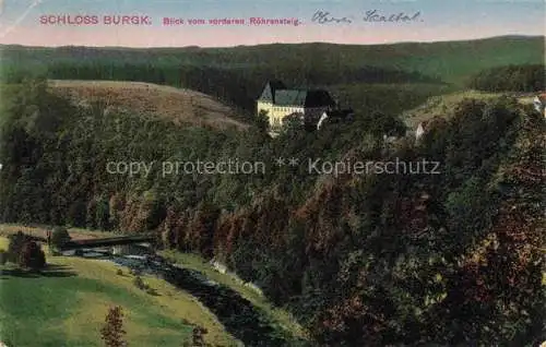 AK / Ansichtskarte  Burgk Saale-Orla-Kreis Panorama Blick vom Roehrensteig nach dem Schloss