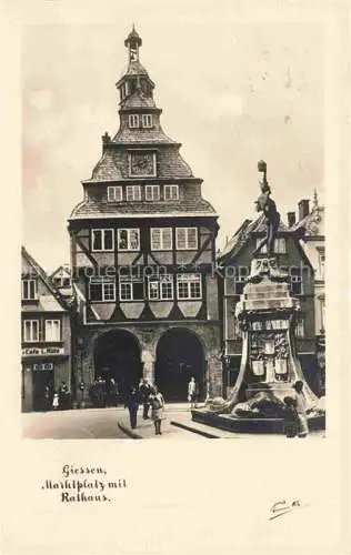 AK / Ansichtskarte  GIEssEN  Lahn Marktplatz mit Rathaus Brunnen