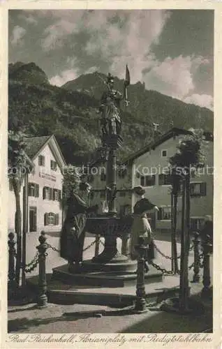 AK / Ansichtskarte  BAD REICHENHALL Florianiplatz Brunnen Preditstuhlbahn