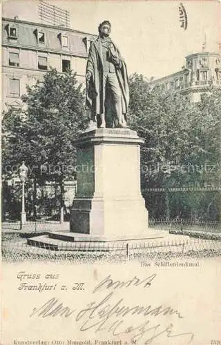 AK / Ansichtskarte  FRANKFURT AM MAIN Schillerdenkmal Deutsche Reichspost