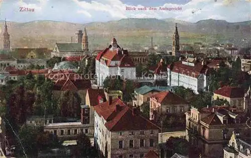 AK / Ansichtskarte  Zittau Sachsen Stadtpanorama Blick nach dem Amtsgericht