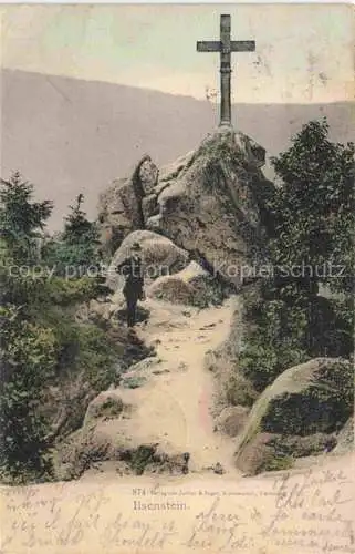 AK / Ansichtskarte  Ilsenstein Ilsenburg Harz Natur Felsen Gipfelkreuz