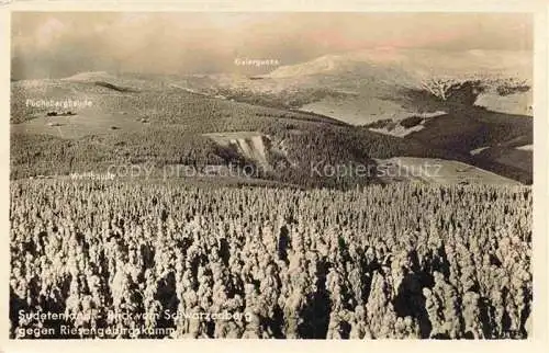 AK / Ansichtskarte  Johannisbad Janske Lazne Boehmen Riesengebirge CZ Panorama Sudentenland Blick vom Schwarzenberg gegen Riesengebirge