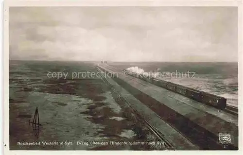 AK / Ansichtskarte  WESTERLAND Sylt D-Zug ueber den Hindenburgdamm nach Sylt