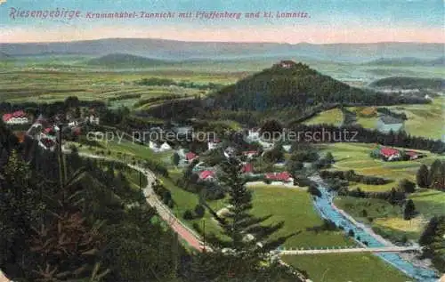 AK / Ansichtskarte  Krummhuebel Karpacz Riesengebirge PL Panorama Blick auf Pfaffenberg und Lomnitz