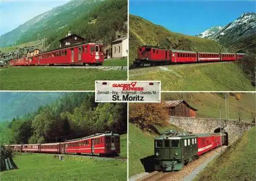 AK / Ansichtskarte  Eisenbahn Railway Chemin de Fer Ferrovia-- Glacier Express St Moritz Zermatt Brig Andermatt Disentis