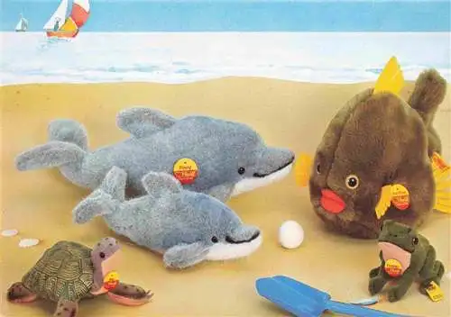 AK / Ansichtskarte  Spielzeug Toy Juet Juguete-- Steiff Knopf im Ohr Delphin Frosch Schildkroete 