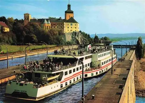 AK / Ansichtskarte  Schiffe Ships Navires Erste Donau Dampfschiff Schleusenanlage Ybbs Persenbeug Theodor Koerner