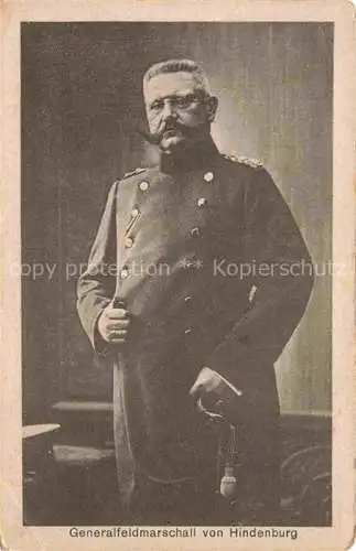 AK / Ansichtskarte  HINDENBURG  Paul von Politik Generalfeldmarschall 