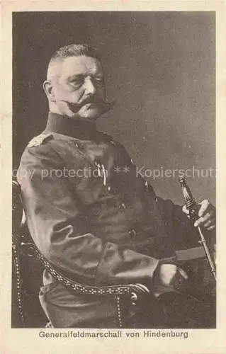 AK / Ansichtskarte  HINDENBURG  Paul von Politik Generalfeldmarschall