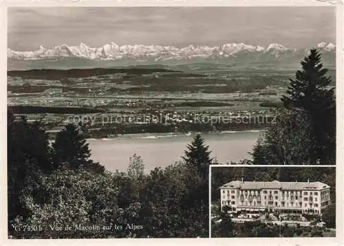 AK / Ansichtskarte  Macolin sur Bienne Biel BE Les Alpes Vue du Grand Hotel de Macolin