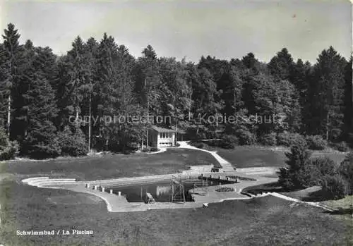 AK / Ansichtskarte  Magglingen Eidg Turn und Sportschule Schwimmbad Fliegeraufnahme