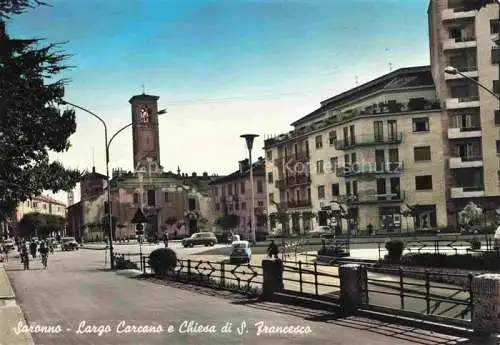 AK / Ansichtskarte  Saronno Varese Lombardia IT Largo Carcano e Chiesa di S Francesco