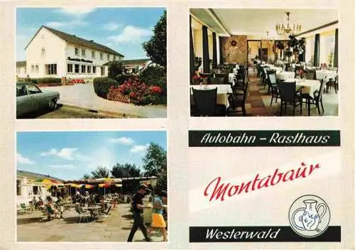 AK / Ansichtskarte  Montabaur Westerwald Autobahn Rasthaus Gastraum Terrasse