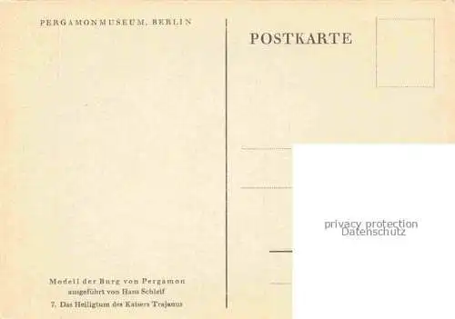 AK / Ansichtskarte  BERLIN Pergamonmuseum Modell der Burg Pergamon Hans Schleif 7. Das Heiligtum des Kaisers Trajanus