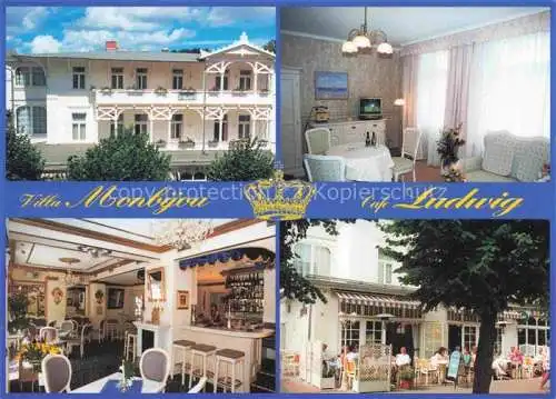 AK / Ansichtskarte  Binz Ruegen Villa Monbijou Café Ludwig Gastraum Terrasse