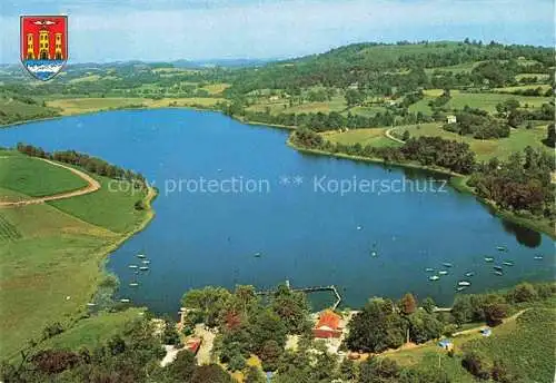 AK / Ansichtskarte  LOURDES 65 Le lac et l'embarcadère aux portes de Lourdes vue aérienne