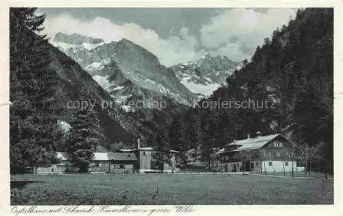 AK / Ansichtskarte  Oytalhaus 1010m Oberstdorf Oberallgaeu mit Schneeck Himmelhorn und grosse Wilde