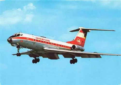 AK / Ansichtskarte  Flugzeuge Zivil Interflug TU 134 