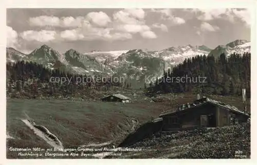 AK / Ansichtskarte  BERCHTESGADEN Gotzenalm mit Gr und Kl Teufelshorn Hochkoenig und uebergossene Alpe