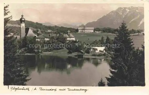 AK / Ansichtskarte  Hoeglwoerth Anger Bayern Teisendorf mit Untersberg