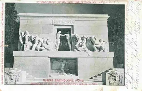 AK / Ansichtskarte  DRESDEN Elbe Int Kunstausstellung Dresden 1901 Albert Bartholome Denkmal fuer die Toten auf dem Friedhof Pere Lachaise Paris