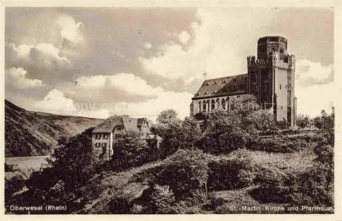 AK / Ansichtskarte  Oberwesel Rhein St Martin Kirche und Pfarrhaus