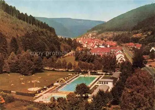 AK / Ansichtskarte  Calmbach Enz Panorama Kurort im Schwarzwald Freibad