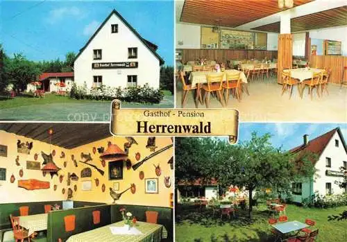 AK / Ansichtskarte  Speichersdorf Bayreuth Bayern Gasthof Pension Herrenwald Gastraum Garten